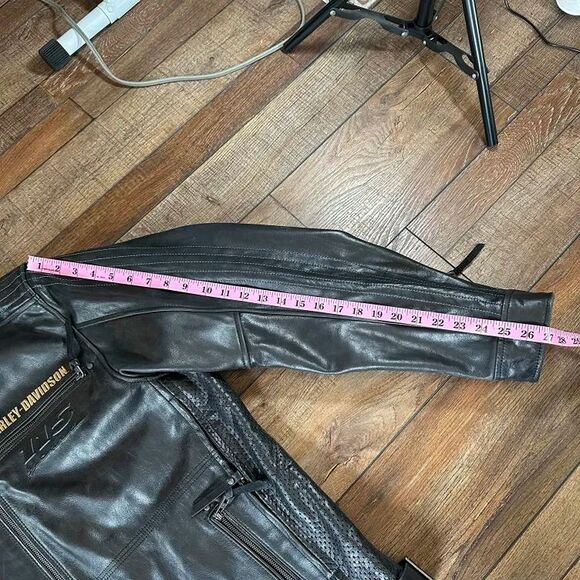 Size XL Harley-Davidson 115th Anniversary Leather Jacket Men's Black Buffalo #79 - Picture 2 of 12